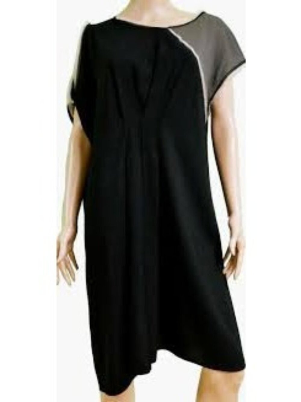 BCBG MAXAZRIA Runway Asymmetrical Cold Shoulder Color Block Tunic Dress Small